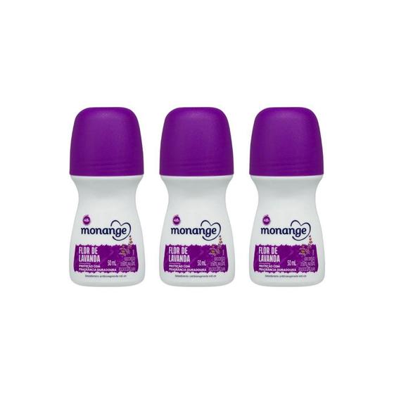 Imagem de Desodorante Roll-On Monange 50Ml Flor Lavanda-Kit C/3Un