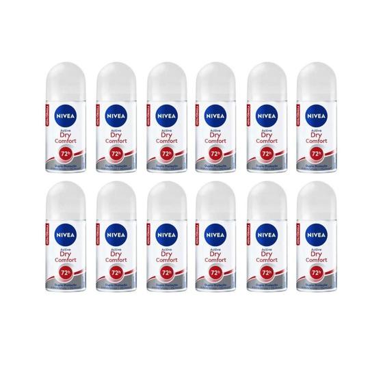 Imagem de Desodorante Roll-On Nivea 50Ml Fem Dry Comfort - Kit C/12Un