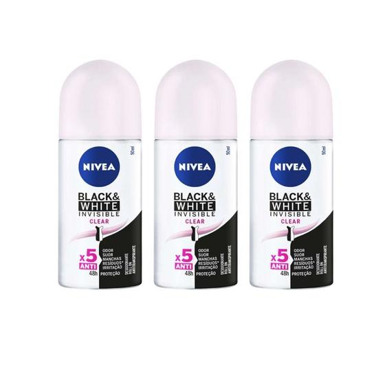 Imagem de Desodorante Roll-on Nivea 50ml Fem Invisible Clear - Kit C/3un