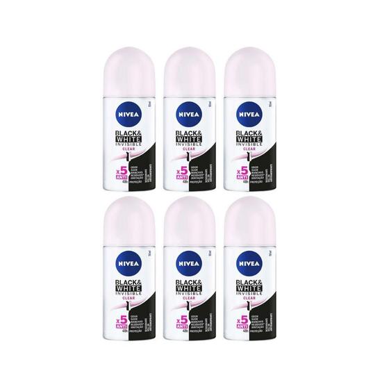 Imagem de Desodorante Roll-On Nivea 50Ml Fem Invisible Clear - Kit C/6