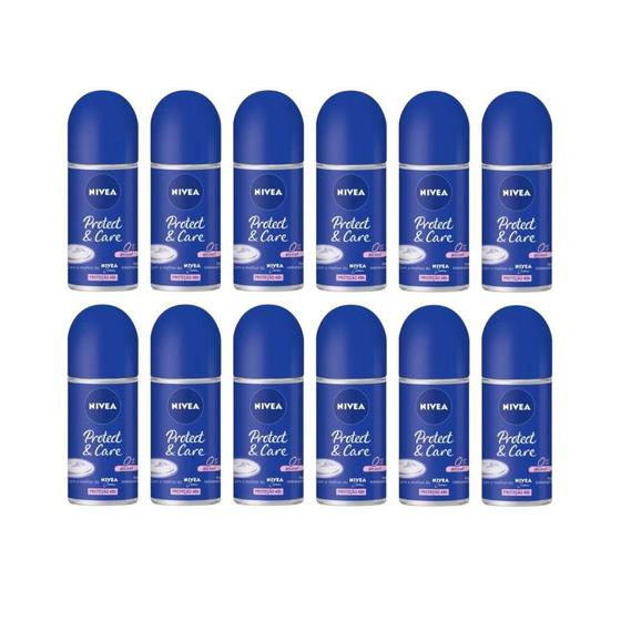 Imagem de Desodorante Roll-On Nivea 50Ml Fem Protect E Care - Kit 12Un