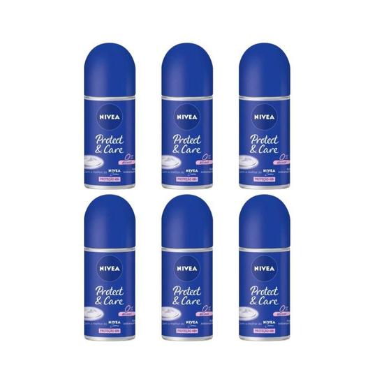 Imagem de Desodorante Roll-On Nivea 50Ml Fem Protect E Care - Kit 6Un