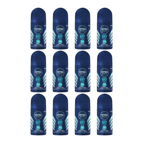 Imagem de Desodorante Roll-On Nivea 50Ml Masc Dry Fresh - Kit Com 12Un