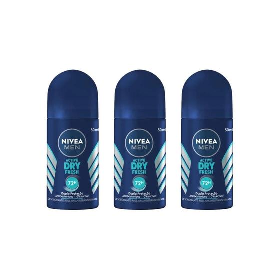 Imagem de Desodorante Roll-On Nivea 50Ml Masc Dry Fresh - Kit Com 3Un