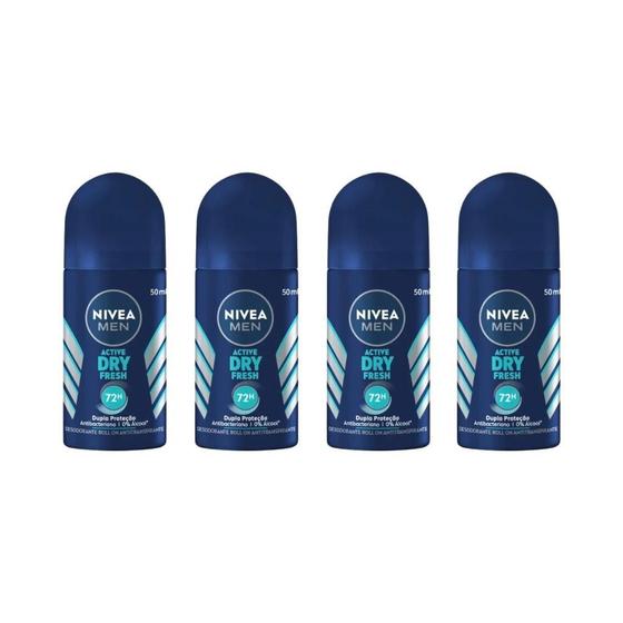 Imagem de Desodorante Roll-On Nivea 50Ml Masc Dry Fresh - Kit Com 4Un
