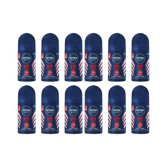 Imagem de Desodorante Roll-on Nivea 50ml Masc Dry Impact - Kit C/12un