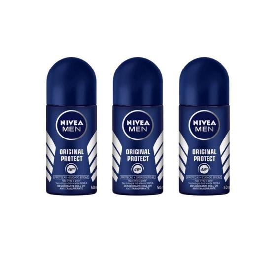 Imagem de Desodorante Roll-On Nivea 50Ml Masc Protect- Kit3Un