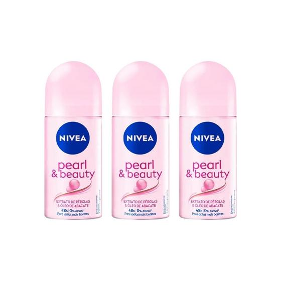 Imagem de Desodorante Roll-On Nivea 50Ml Pearl Beauty - Kit Com 3Un