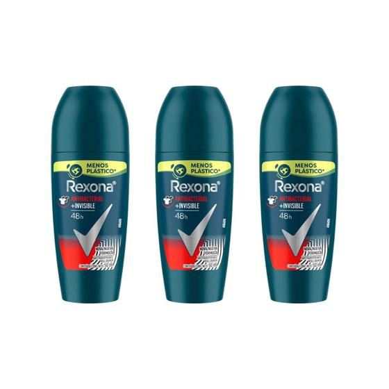 Imagem de Desodorante Roll-on Rexona 50ml Masc Antibacte Invisible-3un