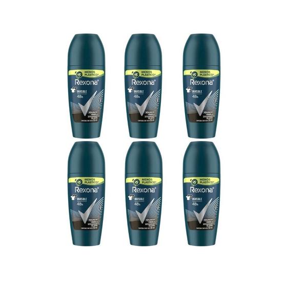 Imagem de Desodorante Roll-On Rexona 50Ml Masculino Invisible - 6Un