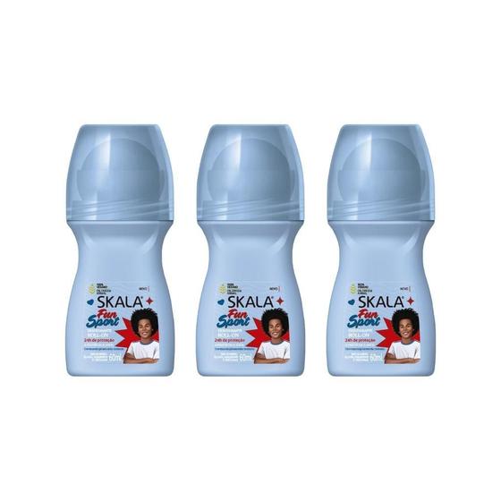 Imagem de Desodorante Roll-On Skala 60Ml Kids Fun Sport - Kit Com 3Un