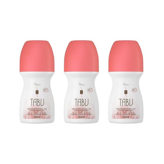 Imagem de Desodorante Roll-on Tabu Tradicional 50ml - Kit C/ 3un