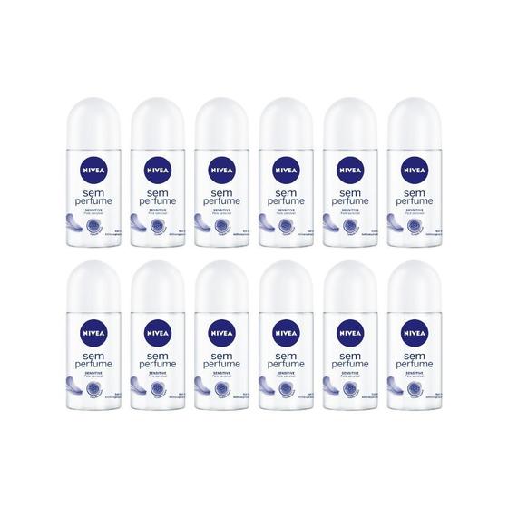 Imagem de Desodorante Rollon Nivea Sensitive Pure S/Perfume 50Ml-Kit12