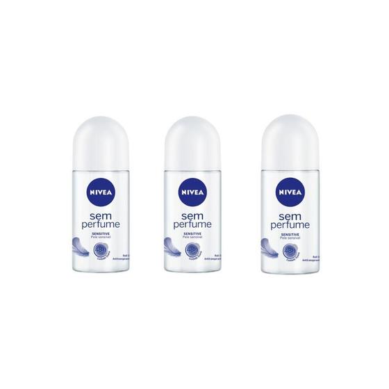 Imagem de Desodorante Rollon Nivea Sensitive Pure S/Perfume 50Ml-Kit3