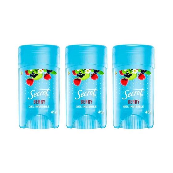 Imagem de Desodorante Secret Stick Gel 45G Berry - Kit Com 3Un