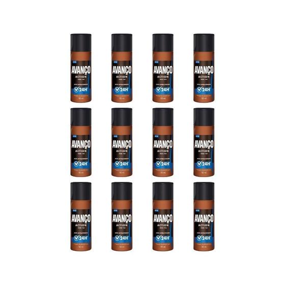 Imagem de Desodorante Spray Avanço 85Ml Action - Kit Com 12Un