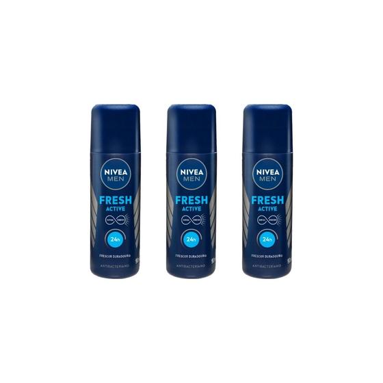 Imagem de Desodorante Spray Nivea Masculino Fresh 90ml-Kit C/3un