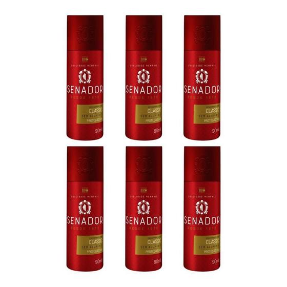 Imagem de Desodorante Spray Senador Classic 90Ml - Kit Com 6Un