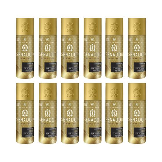 Imagem de Desodorante Spray Senador Gold 90ml - Kit C/ 12un