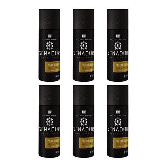 Imagem de Desodorante Spray Senador Seduction 90Ml - Kit Com 6Un