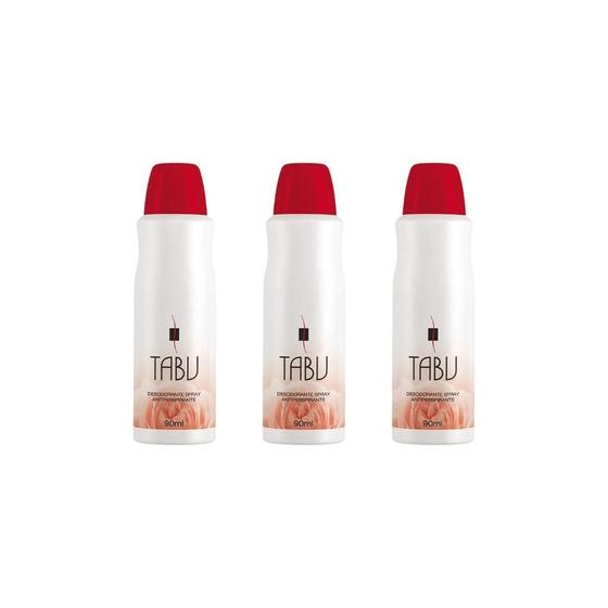 Desodorante Spray Tabu 90Ml Tradicional - Kit Com 3Un Imagem de Desodorante Spray Tabu 90Ml Tradicional - Kit Com 3Un