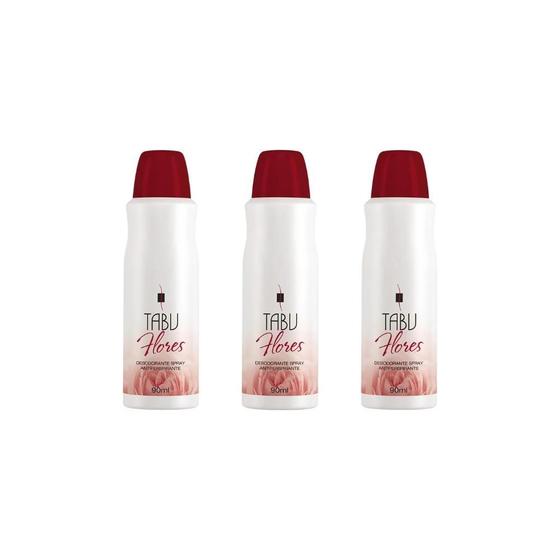 Imagem de Desodorante Spray Tabu Flores 90Ml - Kit Com 3Un