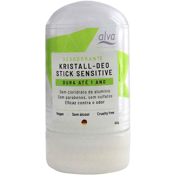 Desodorante stick kristall mini sensitive Alva sem perfume 60 g