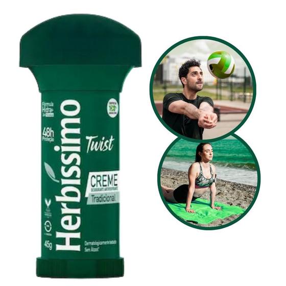 Imagem de Desodorante Twist Antiperspirante em Creme Herbíssimo 48H de Proteção