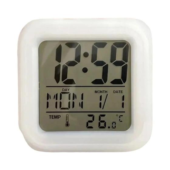 Imagem de Despertador LED com Troca de Cor - Luz Noturna com Display Digital e Ativação por Toque