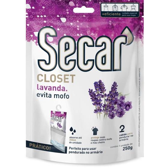 Imagem de Desumidificador Secar Closet Lavanda 250G com Cabide