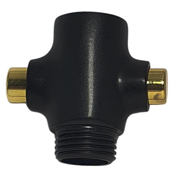 Imagem de Desviador Para Duchas Deca Preto Fosco com Dourado Belisca II - 4690031PT