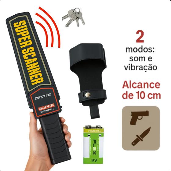 Imagem de Detector Profissional Manual de Metais Portátil com Alta Precisão e Vibração