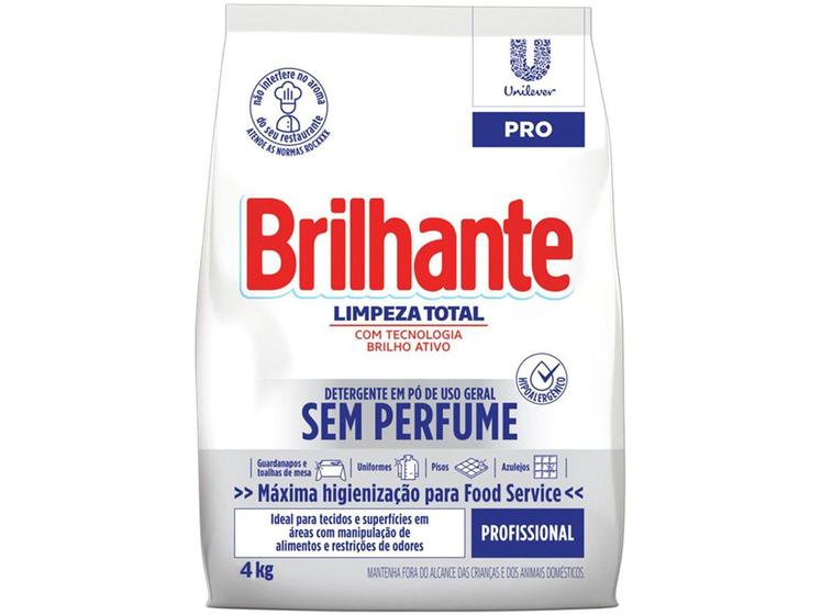 Imagem de Detergente em Pó Hipoalergênico Brilhante Limpeza  - Total Tamanho Família 4kg