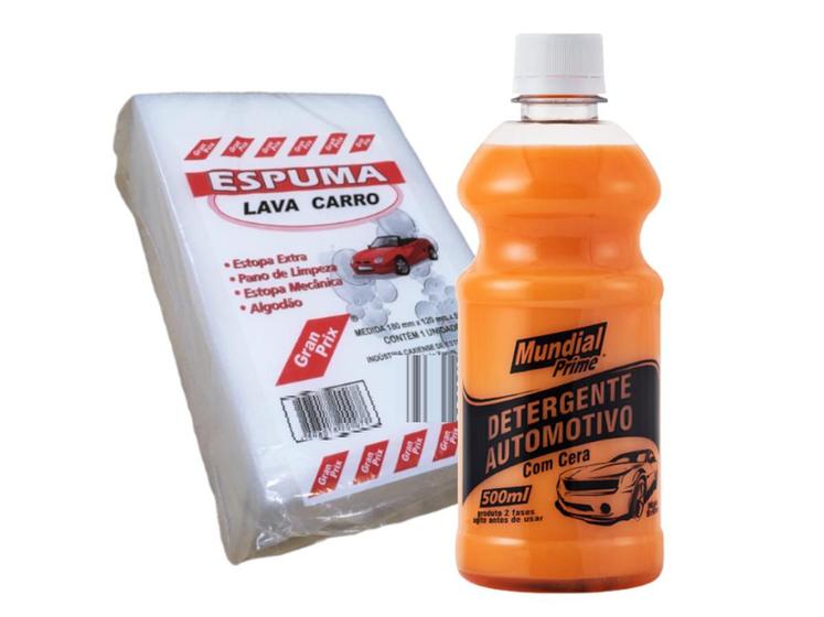 Imagem de Detergente Lava Auto com Cera 500ML MUNDIAL PRIME + Espuma Lava Autos - Limpar Proteger Conservar