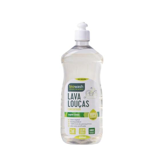 Imagem de Detergente Lava Louças Capim Limão Biodegradável Biowash 650ml