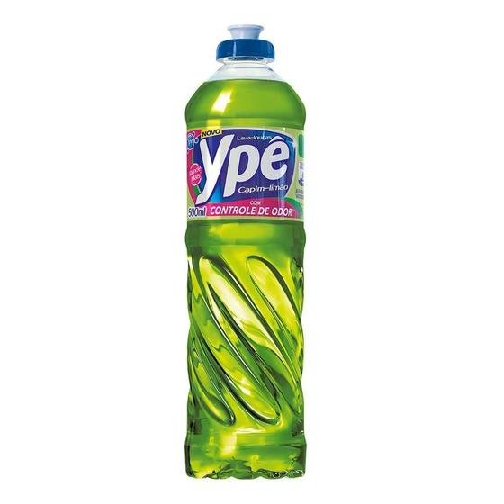 Imagem de Detergente Líquido Ypê Lava Louças Capim Limão 500ml Embalagem com 24 Unidades
