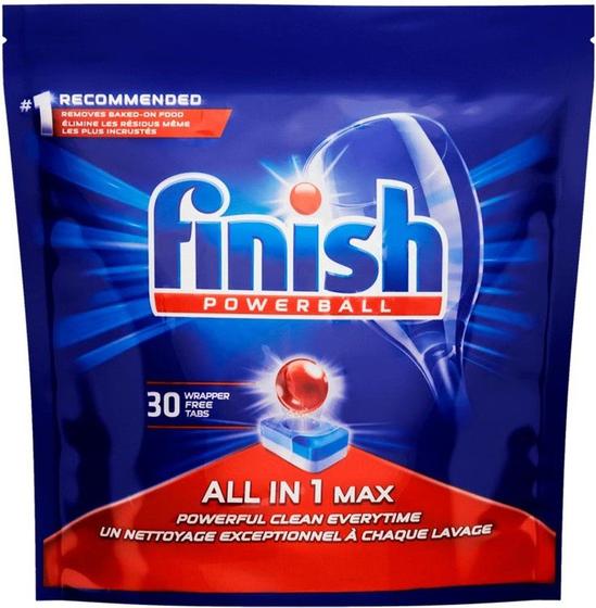 Imagem de Detergente Para Lava-louças Finish All In 1 Max Powerball Tablete 30un