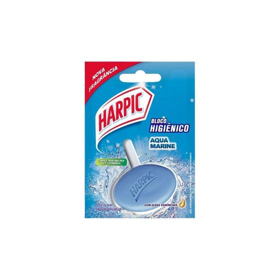 Imagem de Detergente Sanitário Bloco Solido Aqua Marine Harpic 26Gr