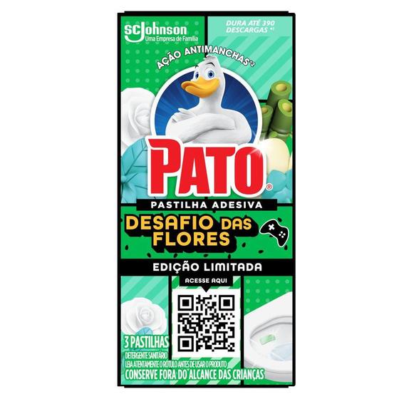 Imagem de Detergente Sanitário Pato Desafio das Flores Pastilha Adesiva 3un