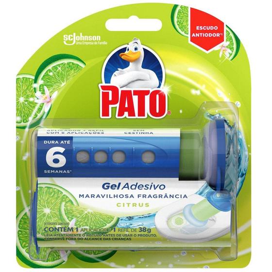 Imagem de Detergente Sanitário Pato Gel Adesivo com Aplicador Citrus 38g