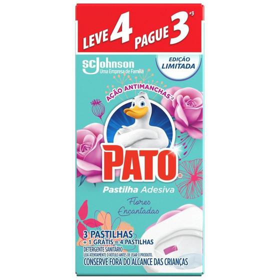 Imagem de Detergente Sanitário Pato Pastilha Adesiva Flores Encantadas Leve 4 Pague 3 Unidades Edição Limitada