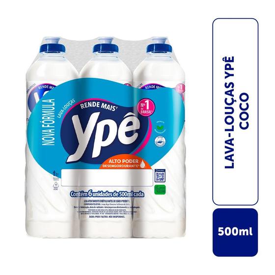 Detergente Ypê Coco 500ml Com 6 Unidades