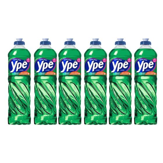 Imagem de Detergente Ypê Limão pack com 06 unidades 500mls