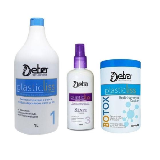 Imagem de Detra Kit Redutor de Volume Plastic Liss - Shampoo 1L+ Spray 200ml + Redutor 1kg - R