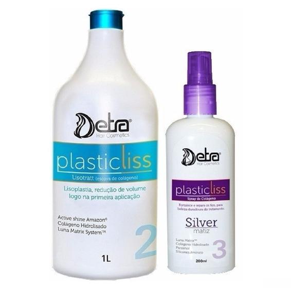 Imagem de Detra Progressiva Plastic Liss Combo Passo 2 Ativo 1000ml + Spray de Colágeno 200ml - R