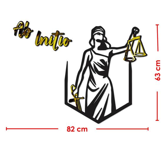 Imagem de Deusa Da Justiça 82X63Cm Quadro Em Madeira Mdf Apliques