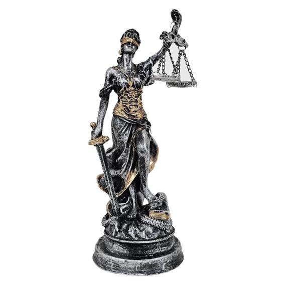 Imagem de Deusa da Justiça direito decoração Thêmis resina 21 cm