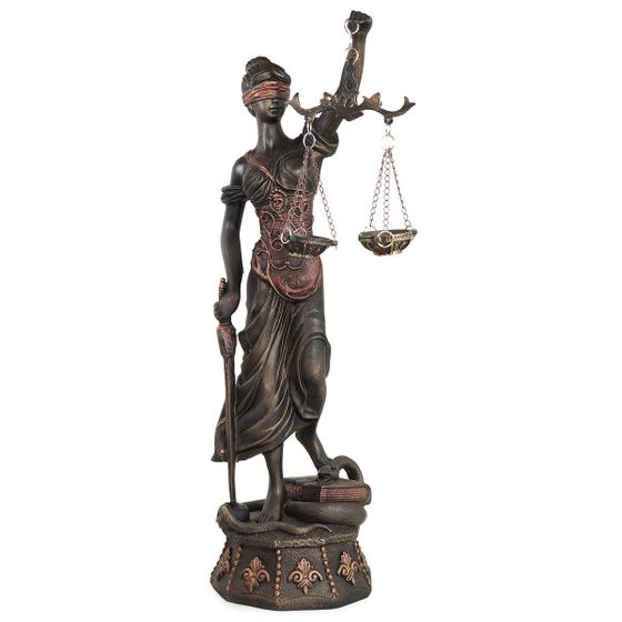 Imagem de Deusa Themis Deusa da Justiça Direito Grande 45cm Cor Bronze