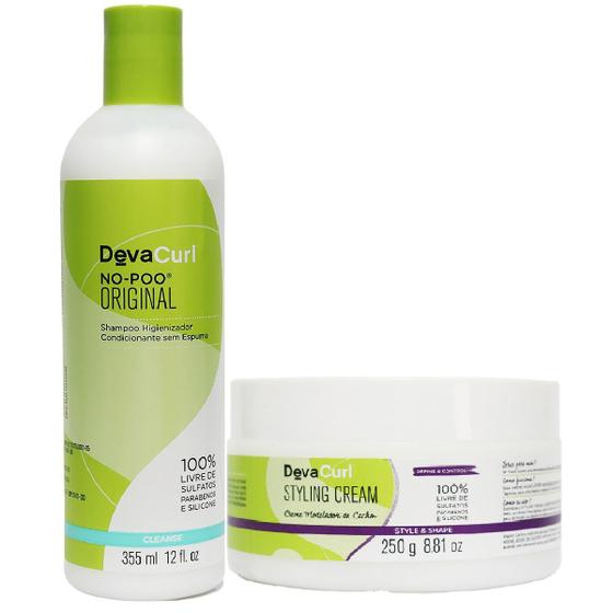 Deva Curl No Poo Original 355ml e Styling Cream 250g Kit de