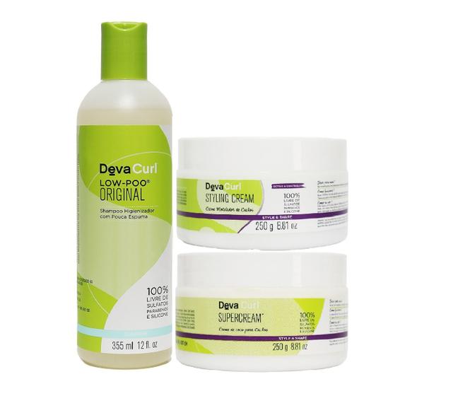 Deva Curl Styling Cream Super Cream De 250g E Low Poo 355ml Kit de
